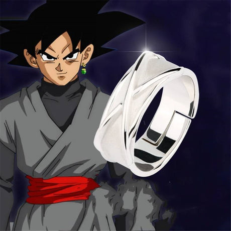 Dragon Ball Z Dark Black Goku Potara Time Ring Super Saiyan Cosplay Ring Props Limited Collection Model, everythinganimee