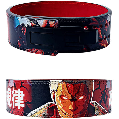 Attack On Titan Anime Lifting Belt Premium Leather Weightlifting Belt with Lever Belt Function Heavy Duty Gym Belt for Men Women, everythinganimee