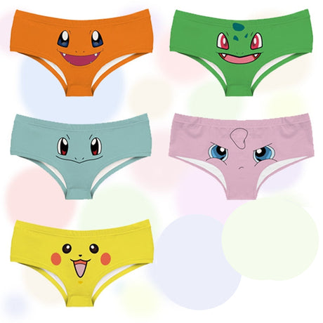 Pokemon Cartoon Anime Jigglypuff Pikachu Squirtle Charmander Bulbasaur Panties Kawaii Cute Printing Breathable Sexy Underpants, everythinganimee