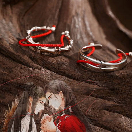 Anime Tian Guan Ci Fu Ring Heaven Official’s Blessing Hua Cheng Xie Lian Cosplay Unisex Adjustable Red Line Rings Jewelry Gifts, everythinganimee