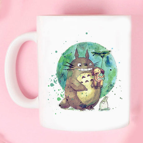 spirited away Pattern Totoro Lovers Mugs Cartoons Ceramic Creative Milk Tea Coffee Cup Kids Birthday Gifts, everythinganimee