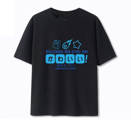 hololive Hoshimati Suisei Cosplay T-shirts Vtuber T Shirt Cotton Men Tees Funny Harajuku Cartoon Girl Male, everythinganimee