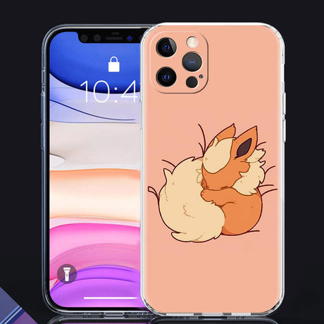 Clear Cover For Apple iPhone 13 11 14 Pro Max 12 Mini Soft Phone Case XR SE 2020 7 8 Plus X XS 6S Shell Pokemon Cute Eevee Lunda, everythinganimee