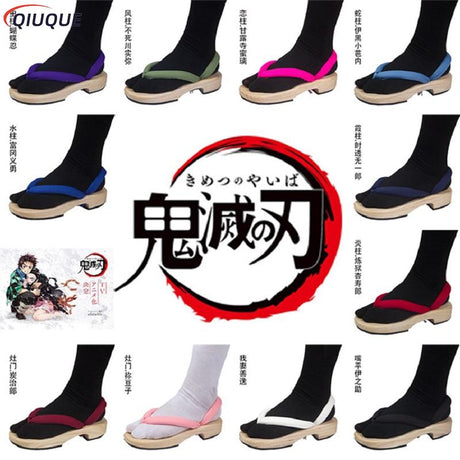 Anime Demon Slayer Cosplay Shoes Kimetsu No Yaiba Kamado Tanjirou Clogs Sandals Kamado Nezuko Geta Agatsuma Zenitsu Flip Flops, everythinganimee