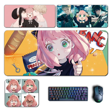 Anime SPYxFAMILY Game Large Mouse Pads Anya Yor Loid Toushiro Mousepad Computer Laptop Gamer Pad PC Gaming Accessories Desk Mats, everythinganimee