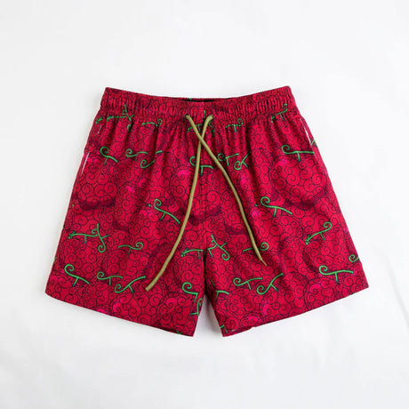 One Piece Devil Fruit Gym Shorts Red