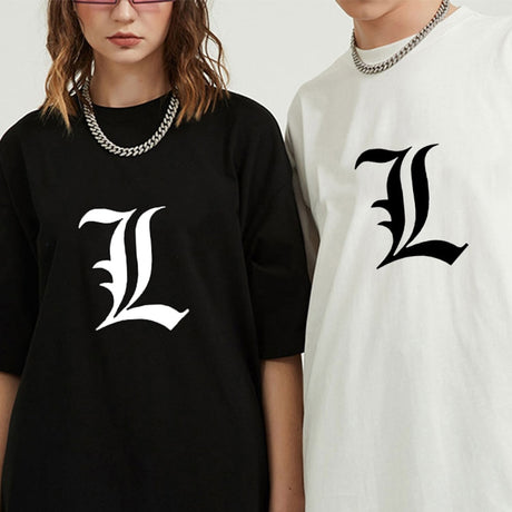 Japanese Anime Death Note T-shirt for Couple Outfit Harajuku Print Streetwear for Halloween Cosplay Comfortable in Cotton, everythinganimee