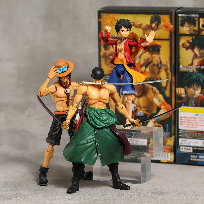MH Variable Action Heroes One Piece Portgas D Ace Monkey D Luffy Roronoa Zoro 7" Action Figure Collection, everythinganimee