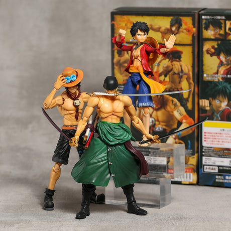 MH Variable Action Heroes One Piece Portgas D Ace Monkey D Luffy Roronoa Zoro 7&quot; Action Figure Collection, everythinganimee