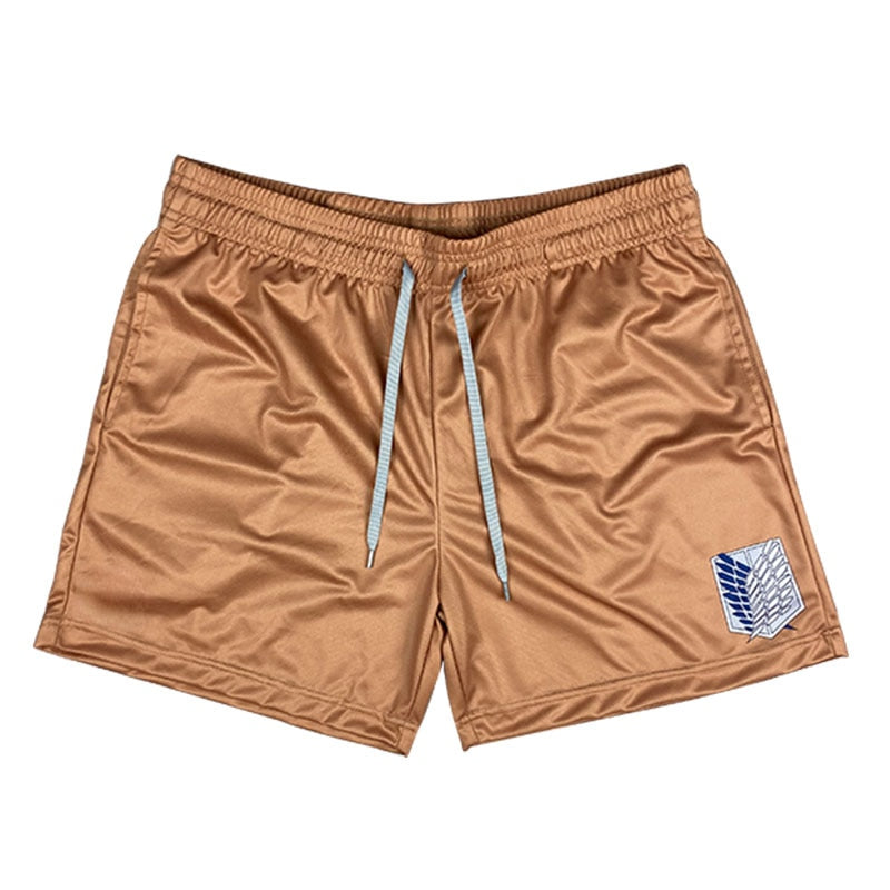 Attack On Titan Anime Shorts Summer Beach Swim Shorts Men Sports Gym Running Shorts Print Male Breathable Fitness Short Pants