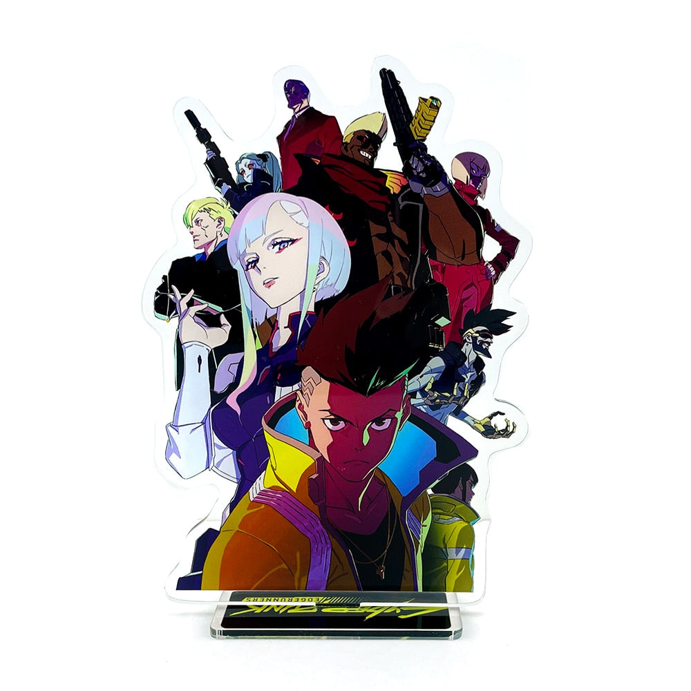 Cyberpunk Edgerunners Lucy David Rebecca Maine Falco Kiwi acrylic stand figure model plate holder cake topper anime, everything animee