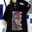 Anime Eyes Kanroji Mitsuri Print T-Shirt Harajuku Short Sleeve Demon Slayer Fashion Summer Unisex Shirt, everythinganimee