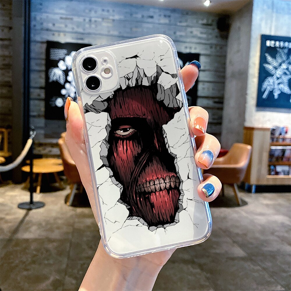 anime attack on titan Clear Transparent phone case for iPhone 14 11 12 13 mini pro XS MAX 8 7 6 6S Plus X SE XR