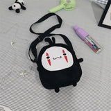 Cute Cartoon No Face Man Plush Messenger Bag Spirited Away Cosplay Anime Plush Bag Dolls Adjustable Strap Bag Gift for Girls