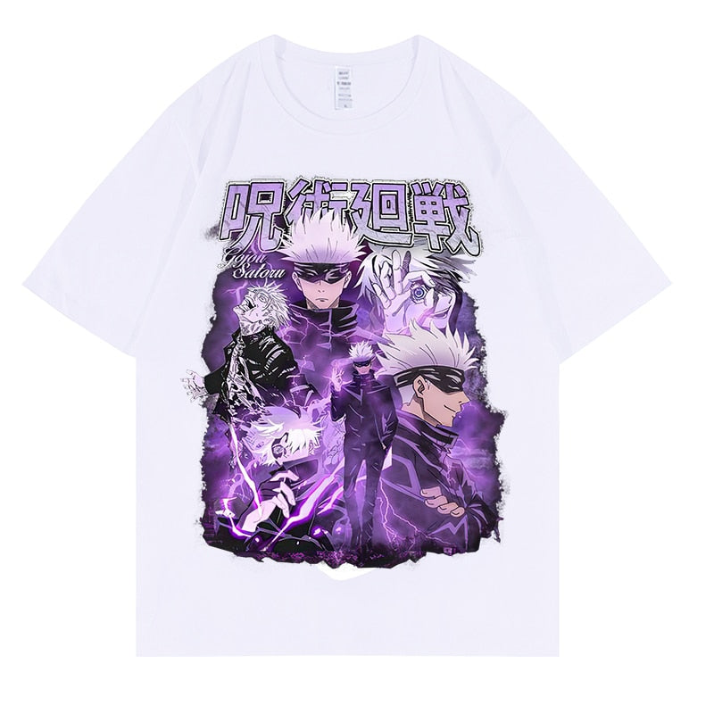 This shirt captures the magic of Satoru Gojo. If you're looking for more Jujutsu Kaisen merch, we have it all! Check out our anime merch now—free shipping!