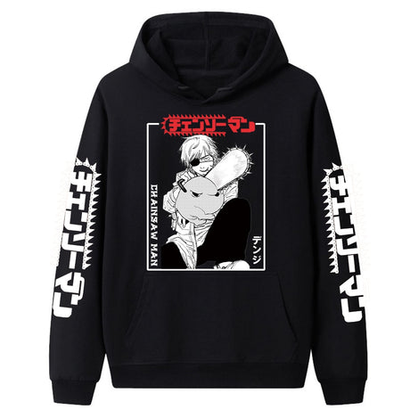 Japan Anime Chainsaw Man Loog Sleeve Sweatshirt Denji Men Women Hoodie Cool Pullover Coat Hooded Tops