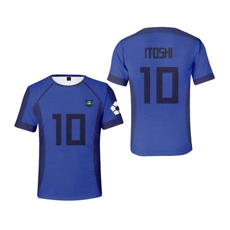 Blue lock t shirt anime football team, 3D printed loose T-shirt, casual fashion short sleeve, men's product T-shirt