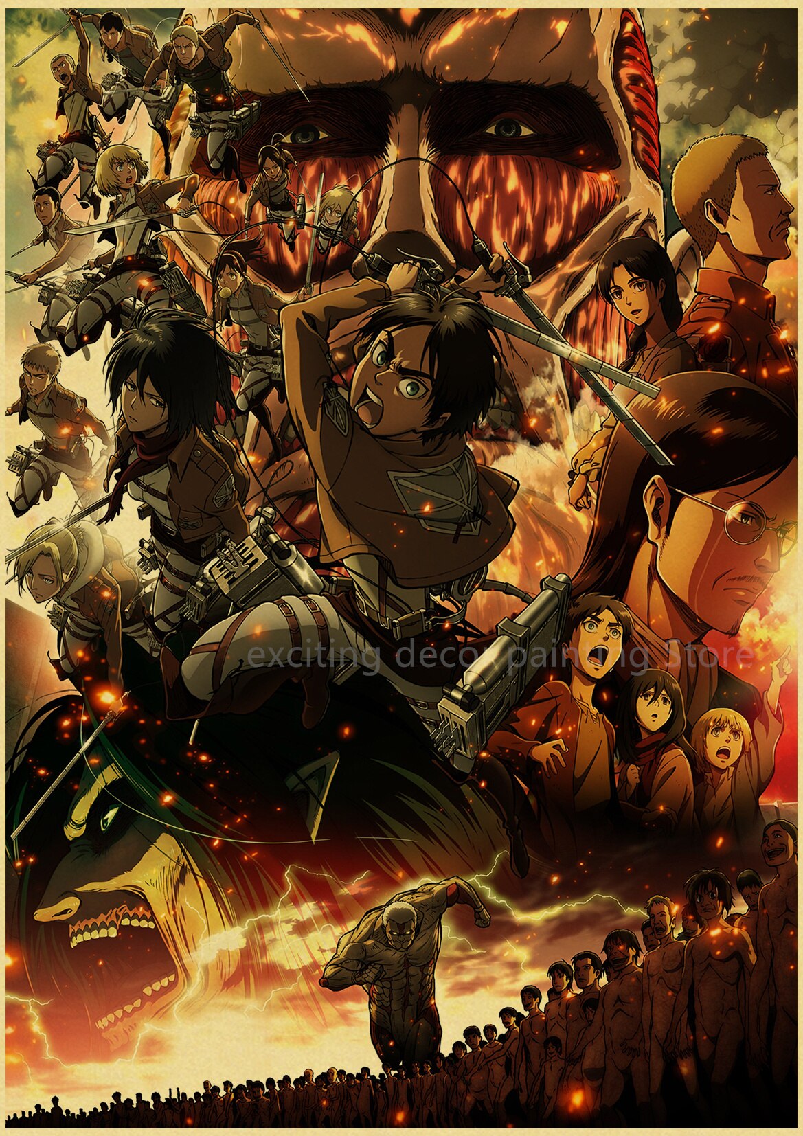 Attack on Titan Anime Posters Levi Retro Kraft Paper DIY Vintage Room Home Bar Cafe Decor Gift Print Aesthetic Art Wall Painting