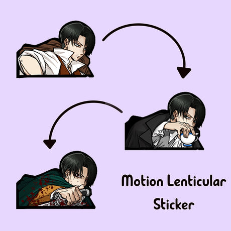 Attack on Titan Levi Motion Car Sticker Anime Waterproof Decals for Suitcase,Laptop, Refrigerator,Wall, Etc Home Decor Gift, everythinganimee