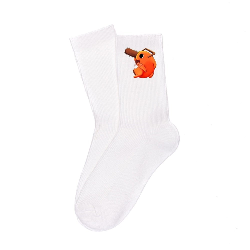 Anime Chainsaw Man Cosplay Socks Pochita Black White Soft Summer Sport socks