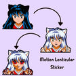 InuYasha Motion Car Sticker Lenticular Sticker Anime Peeker Sticker Waterproof Decals for Suitcase,Laptop,Refrigerator,Etc Gift, everythinganimee