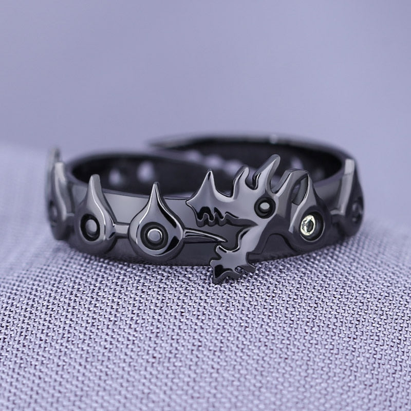 Anime The Seven Deadly Sins Ring Meliodas Cosplay Unisex Adjustable Dragon's Sin of Wrath Rings Jewelry Accessories Prop, everythinganimee