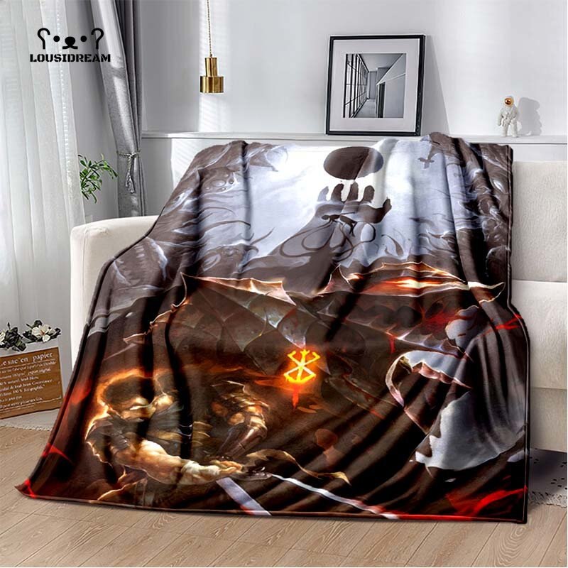 Calssic Comics Berserk Anime Throw Blanket Berserk Soft Flannel Thin Blankets for Bed Sofa Cover Bedspread Home Decor, everythinganimee