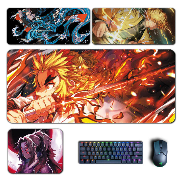 Anime Demon Slayer Mouse Pads Nezuko Tanjiro Kyoujurou Mousepads Computer Laptop Gamer Pad Manga PC Gaming Accessories Desk Mats, everythinganimee