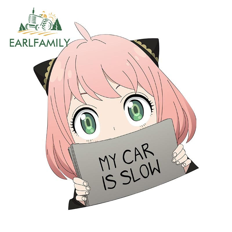 Spy Family Anya 'My Car Is Slow' Car Stickers