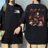 Japanese Anime No Face Man Graphic Printed T-shirts 90s Unisex Manga Tshirt Men Women Summer Fashion Casual Oversized T Shirts, everything animee