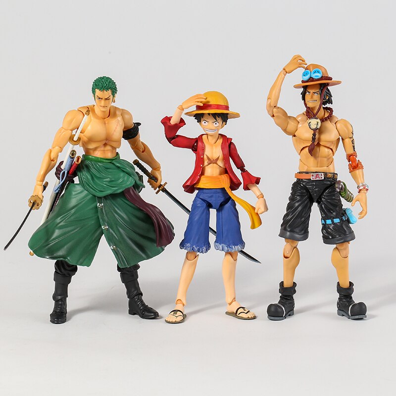 MH Variable Action Heroes One Piece Portgas D Ace Monkey D Luffy Roronoa Zoro 7" Action Figure Collection, everythinganimee
