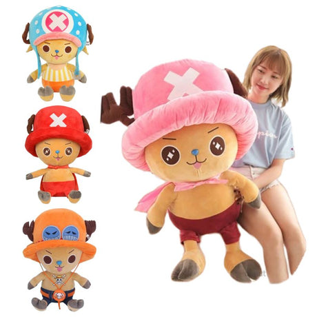 Original Full Size Anime One Piece Plush Figure Kawaii Luffy Chopper Plush Doll Soft Stuffed Toy kids Birthday Gift Xmas Gift, everythinganimee