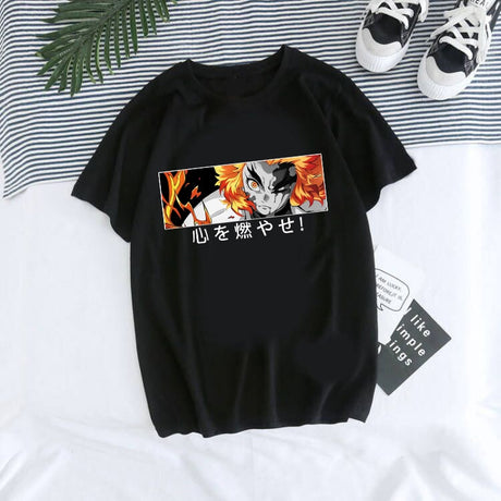 Japanese Anime Demon Slayer T Shirt Unisex Tanjirou Kamado Graphic Tee Shirt Women Kimetsu No Yaiba Nezuko Tshirt Female T-shirt, everythinganimee