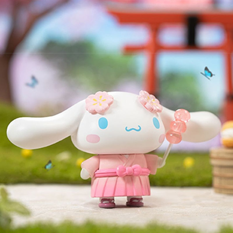 Genuine Sanrio Figure Blossom And Wagashi Series Pompompurin Mymelody Kuromi Cinnamoroll Action Figurines Model Dolls Kids Toy, everythinganimee