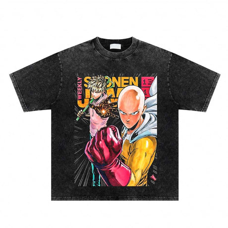 Fashion Harajuku Casual T-Shir Anime One Punch T-Shirt O-Neck Short Sleeves Casual Loose Man Oversized Hip Hop Unisex T-Shirt, everythinganimee