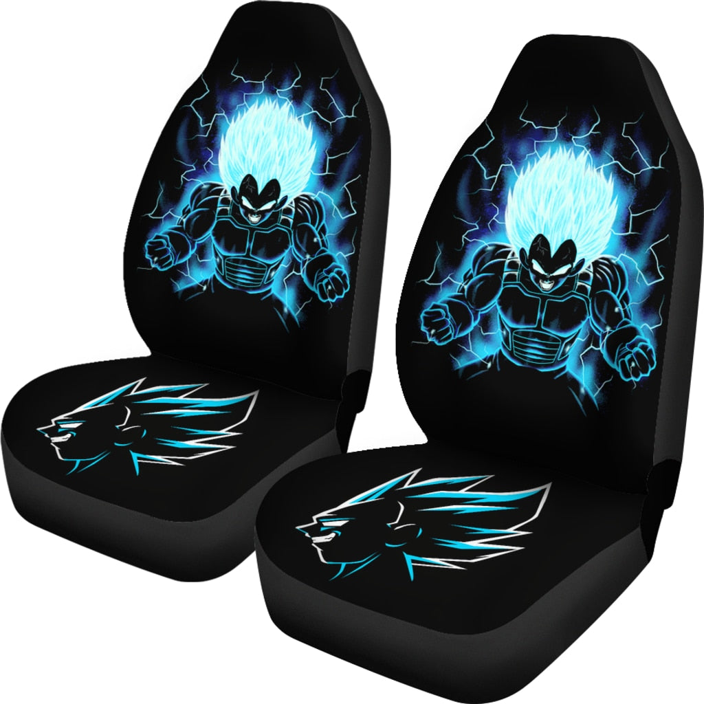 Car Seat Cover Cool Anime Dragon Ball Z Cartoon Design 2pcs Set Universal Cushion Covers Fit Most Vehicle SUV Van Trucks Interior Accessories, everythinganimee