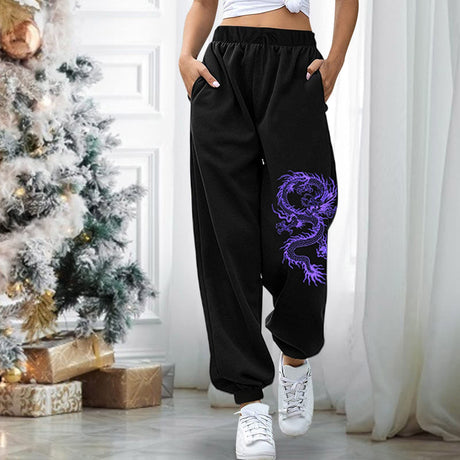 Women Sweatpants Harajuku Cartoon Printed Sports Leisure Wide Leg Pants Drawstring Pants Jogger 2023 Spring Autumn Cargo Pants, everything animee