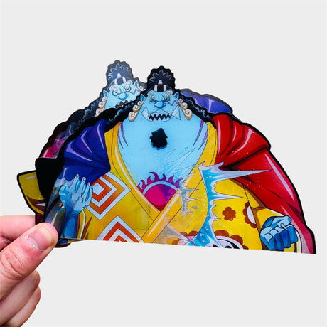 ONE Piece Anime 3D Motion Jinbe Stickers Creative Car Sticker Notebook Waterproof Decal Toy Wall Sticker Kids Toys, everythinganimee