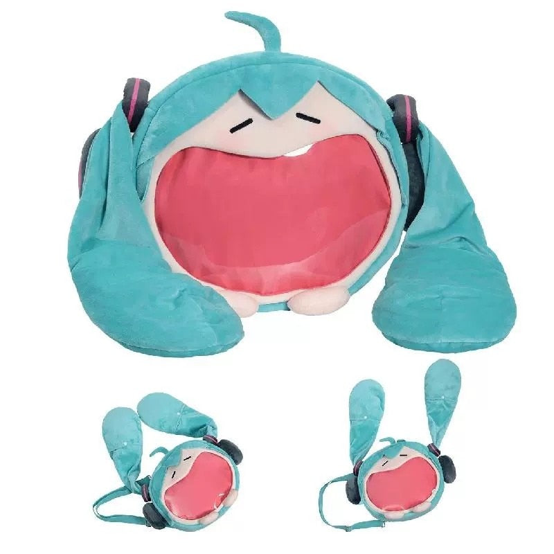 Kawaii Anime Hatsune Miku Cosplay Plush Backpack Ita Bag Women Bag Shool Student Men Velvet Shoulder Bag Girl Gift, everythinganimee