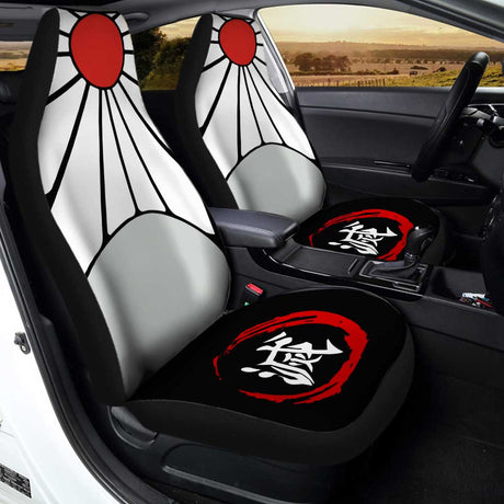 Demon Slayer anime themed Car Seat Covers Demon Slayer Car Accessories,2 PCS Universal Front Seat Protective Cover, everythinganimee