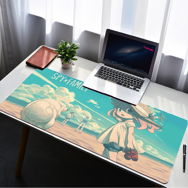 Products Spy x Family Mouse Pad Gamer Large Lock Edge Soft Gaming Mousepad Mountain Non-slip Rubber Computer Desk Mat Pad Mausepad