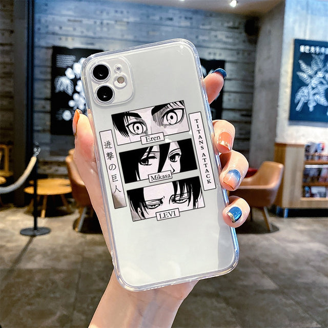 anime attack on titan Clear Transparent phone case for iPhone 14 11 12 13 mini pro XS MAX 8 7 6 6S Plus X SE XR