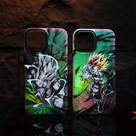 Dragons Balls Gokus laser gradient color Phone Cases For iPhone 14 13 12 11 Pro Max Back Cover, everythinganimee