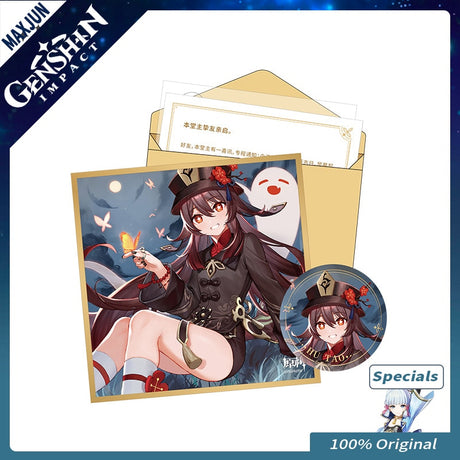 Genshin Impact Original Game Derivatives Morax Klee Birthday Collection Gift Box Anime Cosplay Kawaii Badge Star Piece Envelope, everythinganimee
