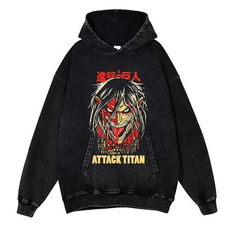 Y2K Unisex Hoodies Men Women Pullover 100% Cotton Sweatshirt Hip Hop Streetwear Harajuku Anime Print Attack on Titan Hoodies, everythinganimee