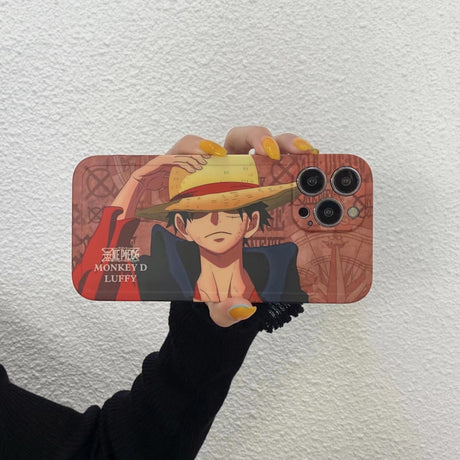 Anime One Piece Roronoa Zoro & Luffy Cartoon Phone Case For iPhone 14 Pro Max 13 12 11 Pro Max Case Cute Shockproof Soft Cover, everythinganimee