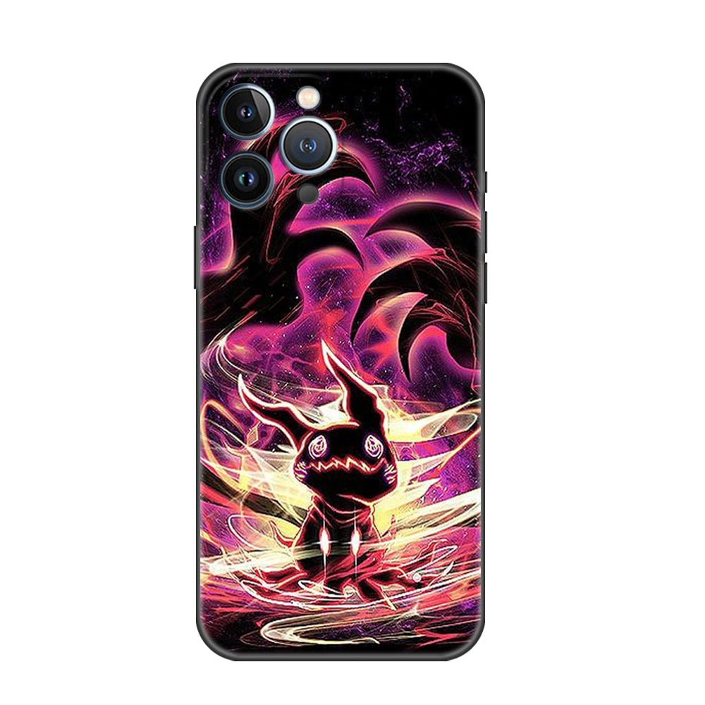 Pokemon case For Apple iPhone 14 11 13 7 12 Pro 7 XR XS Max 8 Plus 6 14Pro 13Mini Black Soft Phone Coque Pokemon all the main pokemon characters, everythinganimee