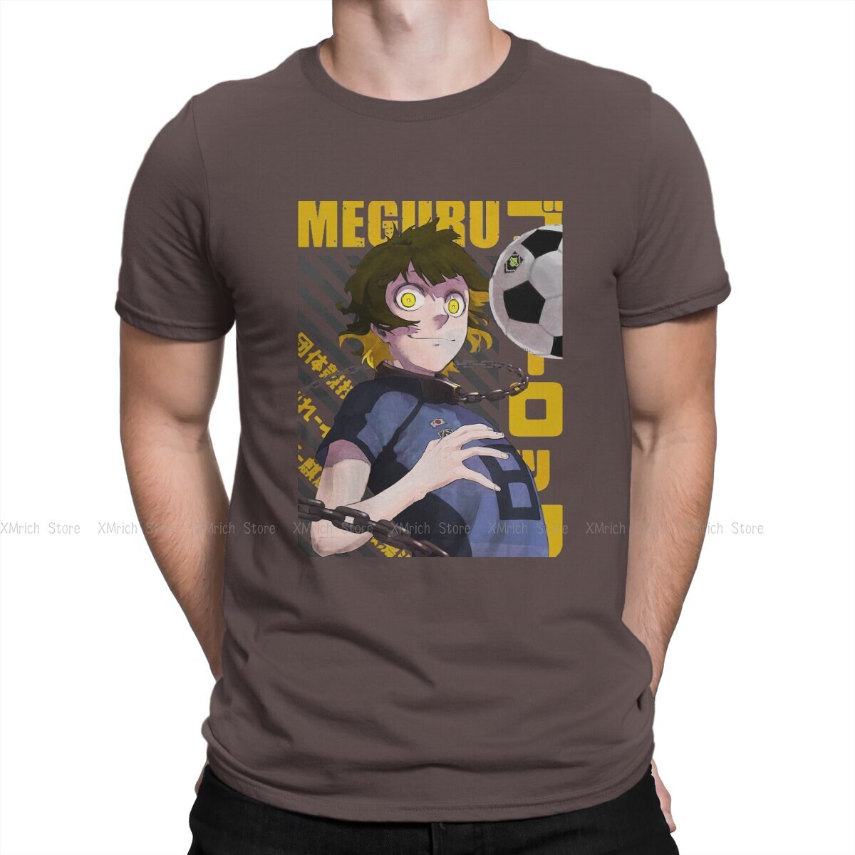 Meguru Bachira T-Shirts for Men BLUE LOCK Isagi Yoichi Anime Fashion 100% Cotton Tee Shirt Round Neck Short Sleeve T Shirt, everything animee