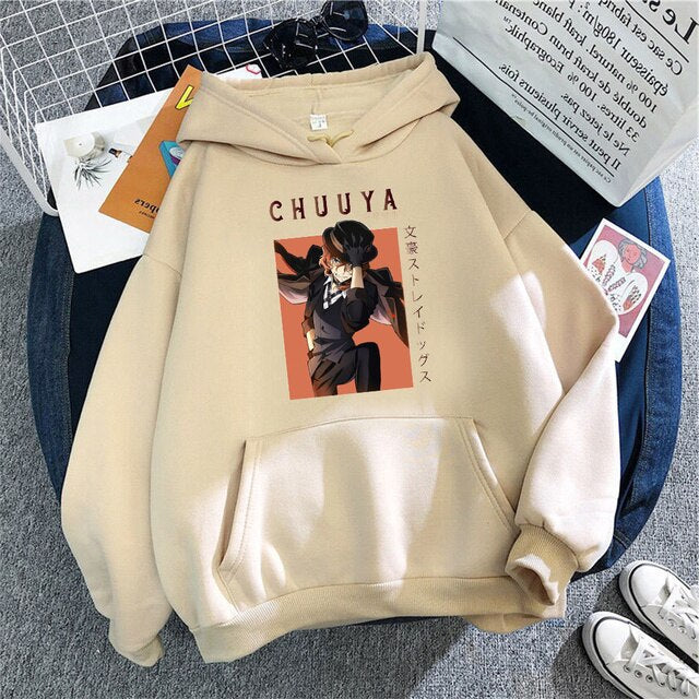 Japanese Anime Chuuya Nakahara Bungo Stray Dogs Hoodie Men Women Tracksuits Harajuku Sweatshirts Streetwear Boys Girls Clothing, everything anime