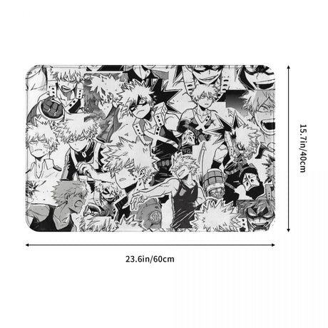 My Hero Academia All Might Manga Anti-Slip Doormat Bath Mat Katsuki Bakugo Balcony Carpet Entrance Door Rug Indoor Decorative, everythinganimee